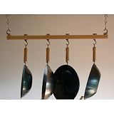 Track Rack 36 Ceiling Pot Rack in Natural Bamboo