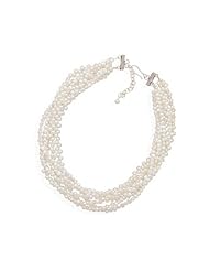 Genuine Elegante Necklace. 16" + 2" Extension 6 Strand Cultured Freshwater Pearl Necklace. 100% Satisfaction Guaranteed.