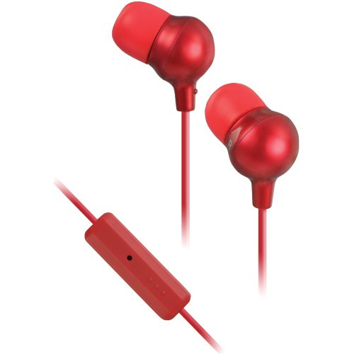 JVC HAFR36R Marshmallow Inner Ear Headphones with Microphone and Remote (Red)