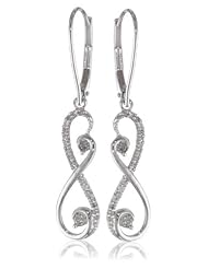 10k White Gold Twist Diamond Dangle Earrings (1/5 cttw, I-J Color, I2-I3 Clarity)