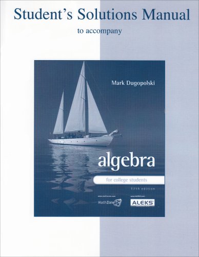 Student's Solutions Manual for with Algebra for College Students