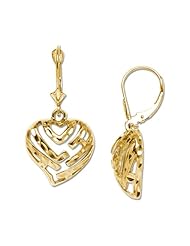 Aloha Heart Earrings in 14K Yellow Gold - 15mm