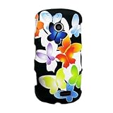 Hard Snap-on Shield RUBBERIZED With COLOR BUTTERFLY Design Faceplate Cover  ....