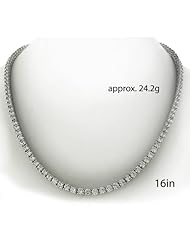 Ladies Sterling Silver row of White CZ Necklace 34.2g