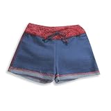 Rubbies - Girls Knit Short, Denim Blue, Red