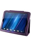 HHI HP TouchPad Folio Flip Case with Muti-Function Stand - Purple (Package include a HandHelditems Sketch Stylus Pen)