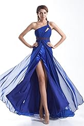 Chiffon One Shoulder Sequined Beaded Evening Dress/Bridesmaid Dress/Prom Dress/Party Dress/Wedding Dress 