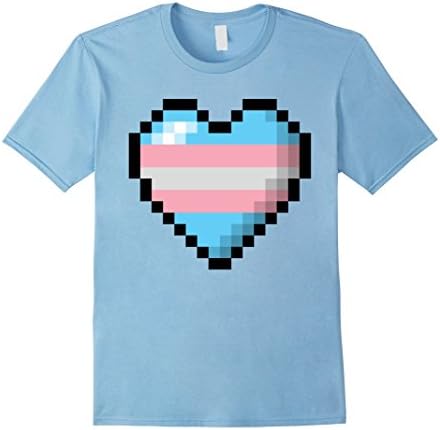 Transgender Pixel Heart - Male 2XL - Baby Blue