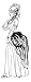 2.25 inch (58mm) Round Badge Style Keyring Line Drawing Victorian Lady