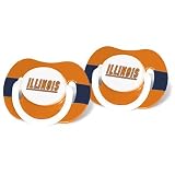 Illinois Fighting Illini Orange-Navy Blue Striped 2-Pack Team Logo Pacifiers
