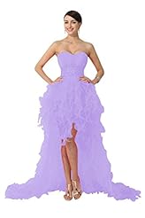 Strapless Cocktail High-Low-Hem Beaded  Prom Dress/Wedding Dress  With Ruffles