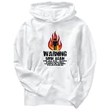 Hoodie Mens White " Warning - Born again Health And Physical Education Teacher " Occupations XXX-Large