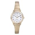 Timex Lady Large Numbers Watch with Date - Gold Expansion Band