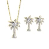 Diamond Palm Tree Jewelry Set in 14K White Gold 41eA656s35L. SL160 Diamond Palm Tree Jewelry Set in 14K White Gold