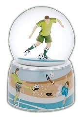 Beautiful Soccer Player With Double Layered Base Musical Water Globe