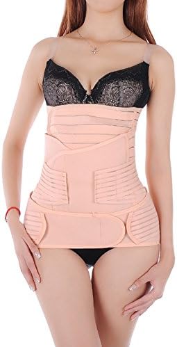 Breathable Elastic Maternity Support Belt Abdominal Binder Postpartum Wrapper Pelvis Slimming Belt Waist Band Abdomen Compression Girdle Belly Trimmer Shaper Band for Women (3 in 1)