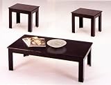 Review The Furniture Source  / 3 Piece Black Wood Veneer COFFEE TABLE SET with Coffee Table and 2 Side Tables