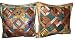 2 Indian Vintage Silk Sari Toss Pillow Shams Cushion Covers