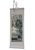 Traditional Chinese Hanging Scroll - Oriental Landscape Painting (28 x 10 Inch)