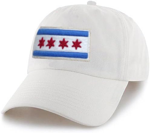 City of Chicago White Vintage Adjustable Flag Hat by ThirtyFive55