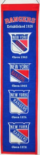 NHL Hockey New York Rangers Heavy Wool with Embroidery Sport Team Logo Heritage Banner #4020