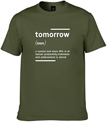 TopsHouse Men's Definition Of Tomorrow Funny Crewneck Short Sleeve T-shirt Military Green 2XL