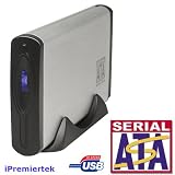 SATA to eSATA+USB 2.0 Aluminum Slim 3.5 Hard Drive External Enclosure (e SATA=SATA II) w/Fan