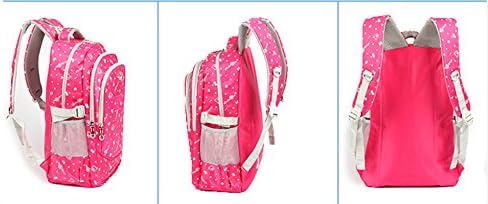 Herebuy - Unique Nylon Student Bacpack for School Boys/Girls Bookbags (Hot Pink)