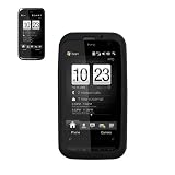 New Fashionable Perfect Fit Soft Silicon Gel Protector Skin Cover (Faceplate/Snap On) Rubber Cell Phone Case with Screen Protector for HTC Imagio VX 6975 Verizon - Black