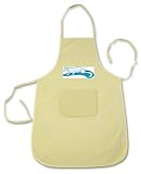 100% Cotton Apron with image: rodent, white, ferret, weasel, fur