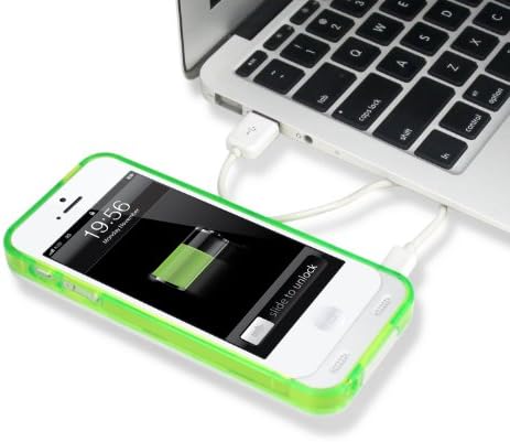 iPhone 5/5S Battery Case, Prolix Power iPhone 5/5s External Protective Battery Case / MFI Apple Certified / iOS 7 Compatible / Fits all versions of iPhone 5 & 5S (Silver/Green)
