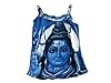 Yoga Tank Top Lord Shiva Print Blue Meditaion Tee Shirt with Straps Xs