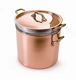 Mauviel Cupretam Pour la Table Tinned Copper 3-Piece Pasta Set with Stainless-Steel Insert, 7 Quarts