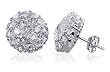 Prominent Clear Topaz Sterling Silver 0.5" Post Stud Earrings