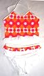 64dler 2-piece Swimwear Ruffle Crop Bikini Orange/Pink/White