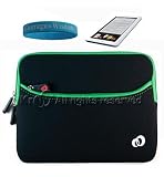 Black-Green Glove Case for Barnes and Nobles Nook eReader + Screen Protector+ Wristband