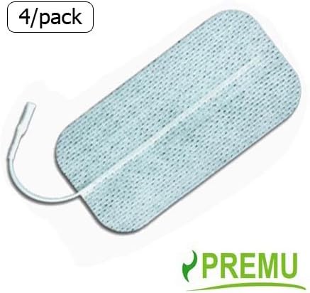 2 Packs of 4 (8 Total) Electrode Pads 2" x 3.5", White Cloth , with Premium Tyco Gel.