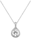 Sterling Silver Fancy Pear Cut Cubic Zirconia Pendant by Crislu