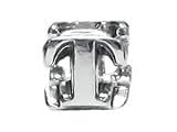 Zable(tm) Sterling Silver Open Initial 'T' Bead / Charm
