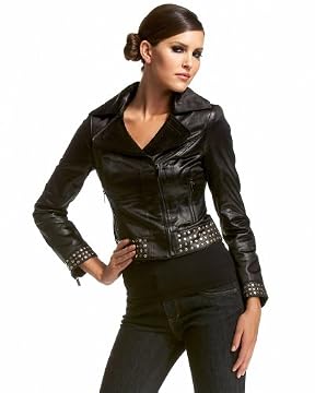 bebe.com : Studded Hem Asymmetrical Zip Jacket