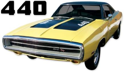 1970 Dodge Charger 440 Hood Numbers Decals Kit - REFLECTIVE WHITE