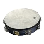 SAVE $16.12 - Remo Tambourine, Pretuned, 10 Diameter, 8 Pairs Jingles x 2 Rows, QUADURA Black $19.88