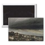 Marine-Terrace, Jersey, 1855 (charcoal,.. - 3x2 inch Fridge Magnet - large magnetic button - Magnet