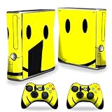 #3: Protective Vinyl Skin Decal Cover for Microsoft Xbox 360 S Slim + 2 Controller Skins Skins Smiley Faces