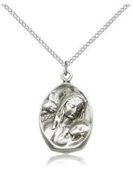 Sterling Silver Madonna & Child Pendant