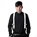 HDE Suspenders for Men Y-Back Button End Adjustable Heavy Duty Design Dress Suspender (White)