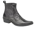 Mens Gringos Gusset Western Cowboy Ankle Boots Black or Brown Distressed Leather