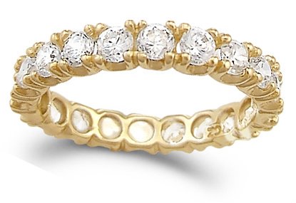 CZ Eternity Wedding Ring 14k Yellow Gold Anniversary Band (1.50 Carat) Cheap