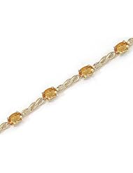 14kt Yellow Gold Oval Citrine Bracelet.