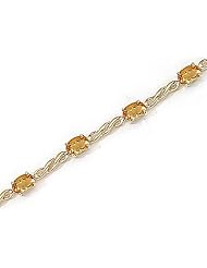 14kt Yellow Gold Oval Citrine Bracelet.
